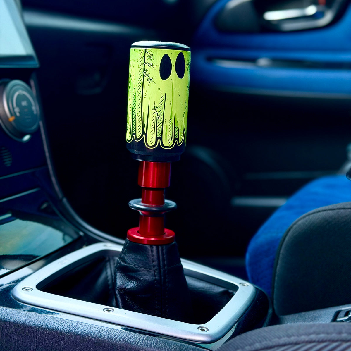 Ghosted Nano green ghost shift knob installed in car - BAM SHIFTS