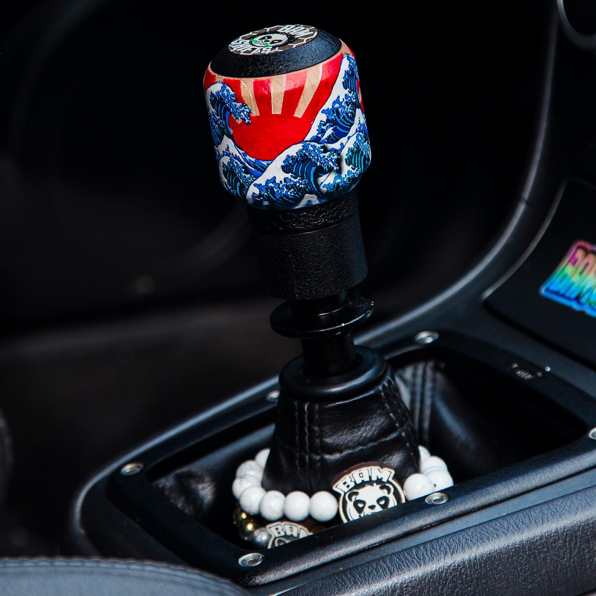 jdm gear knob Rising Waves | Inked BamBall Shift Knob