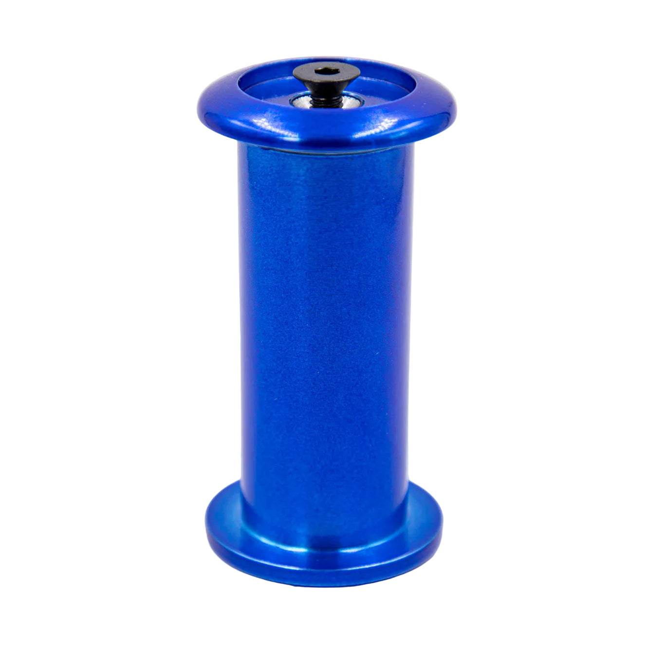 Blue nano shift knob with a black cap on a white background