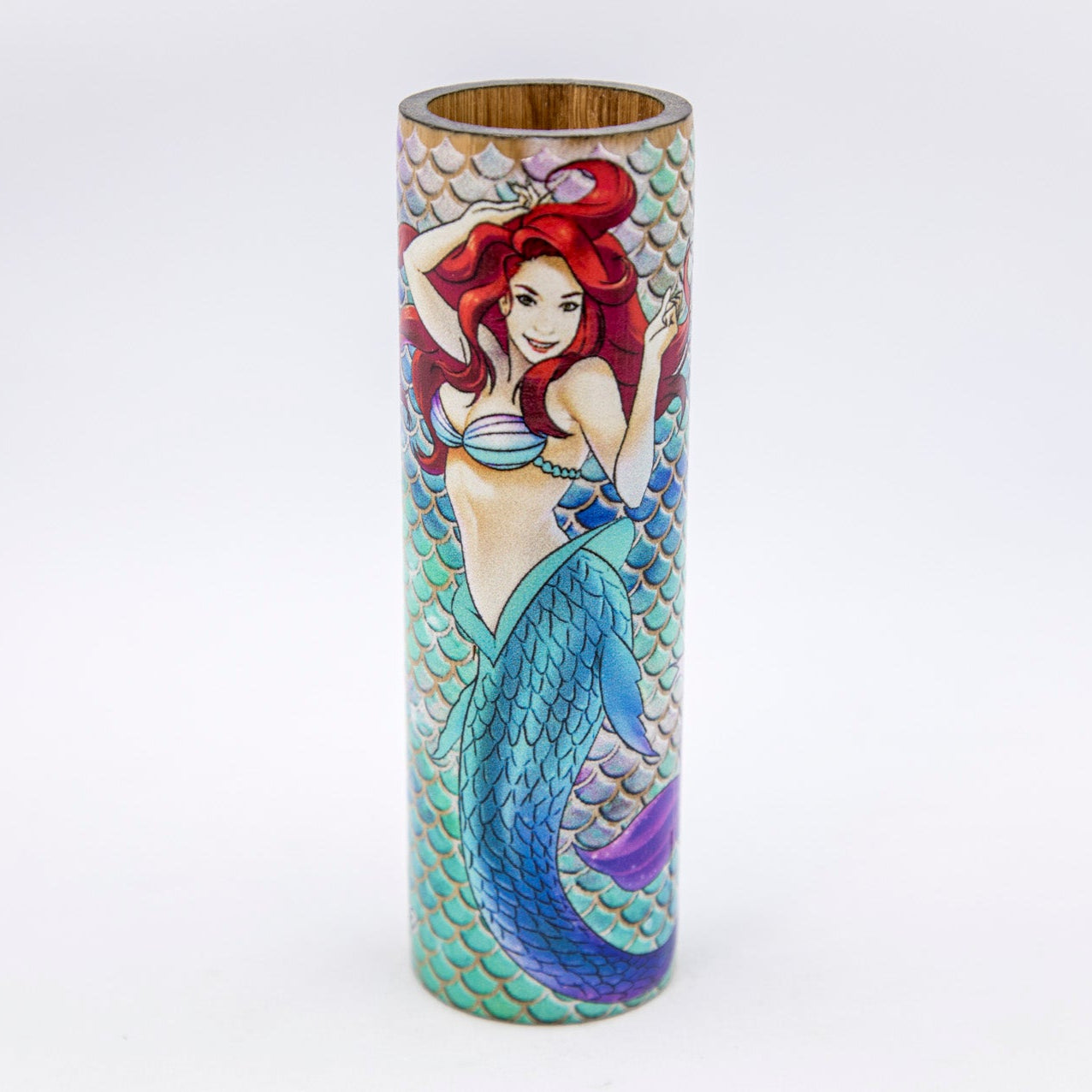 Tumbler with a mermaid design on a white background