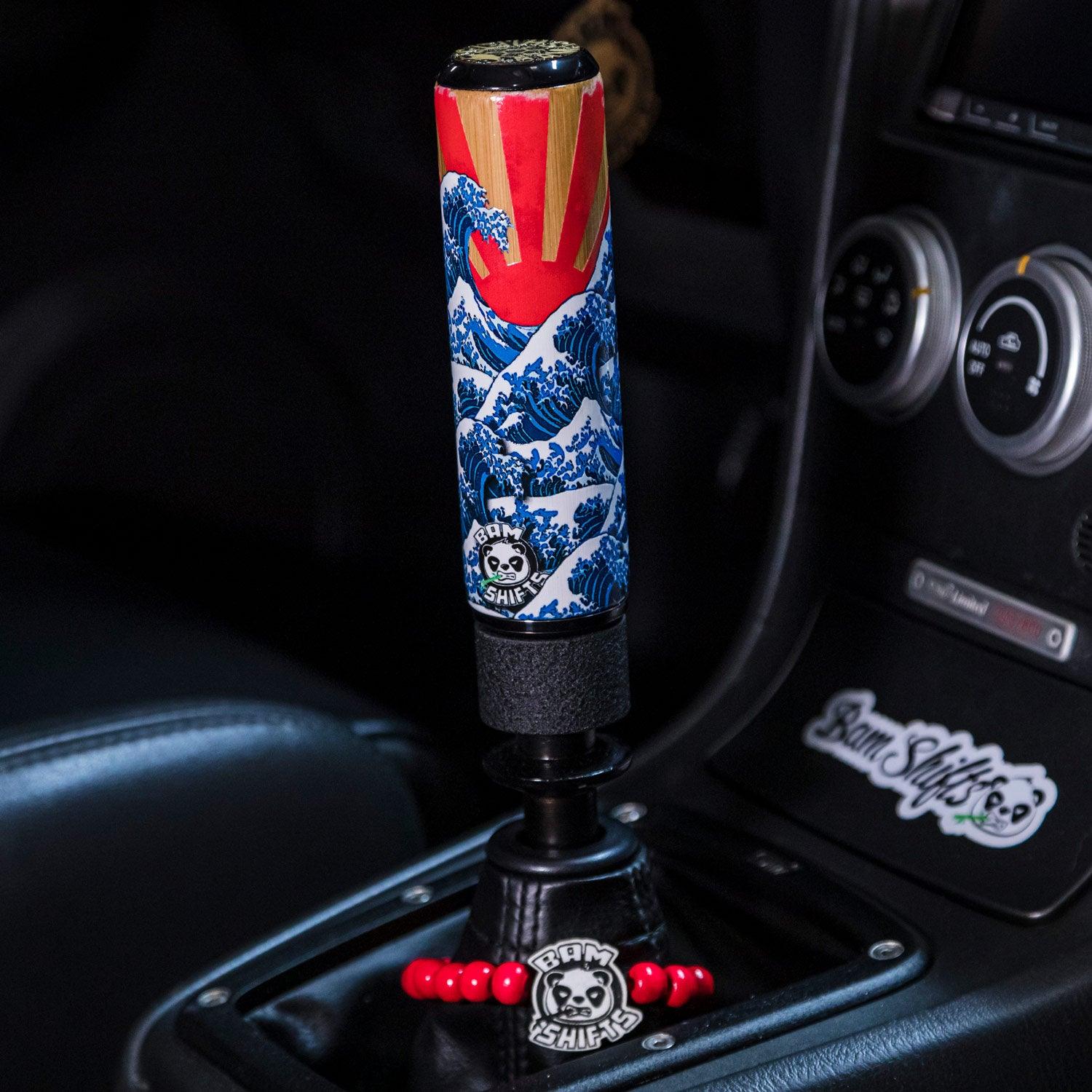 Rising Waves Hybrid | Bamboo and Aluminum Shift Knob | BAM Rising Waves Hybrid | Bamboo and Aluminum Shift Knob | BAM